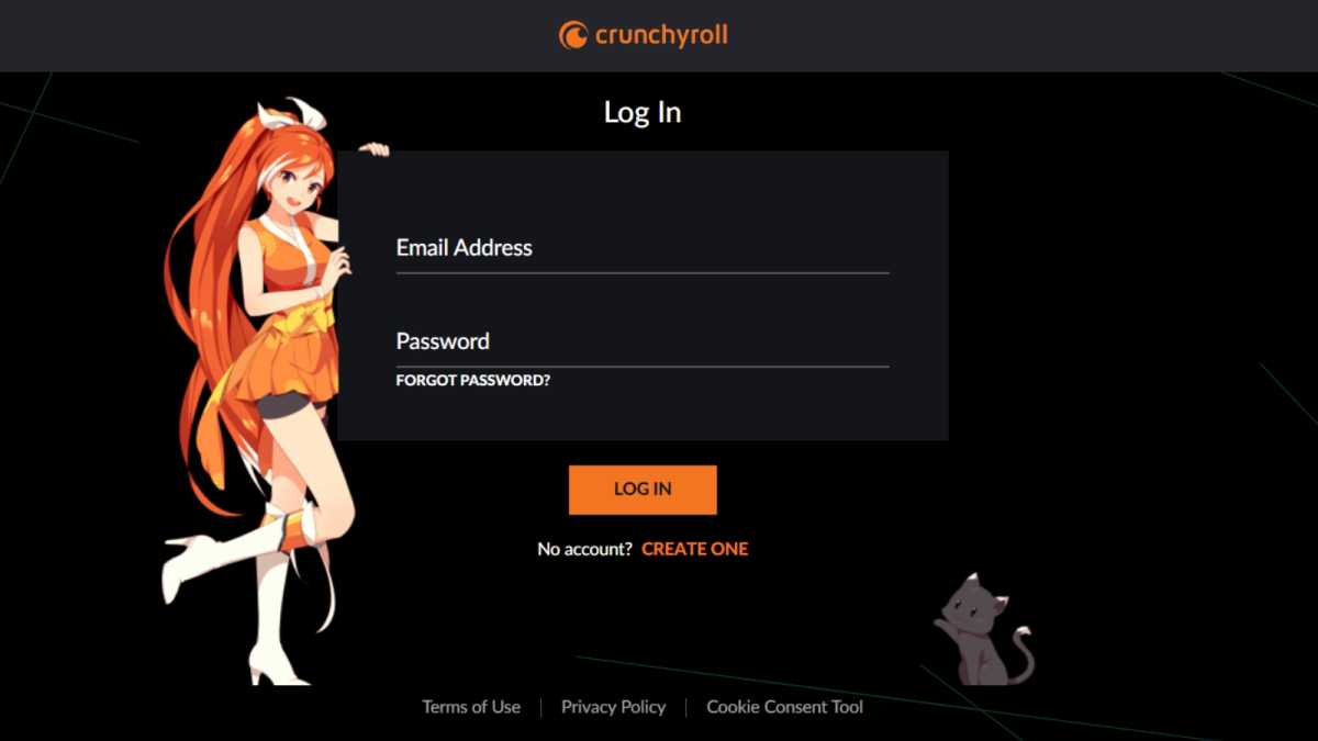 Crunchyroll - log in