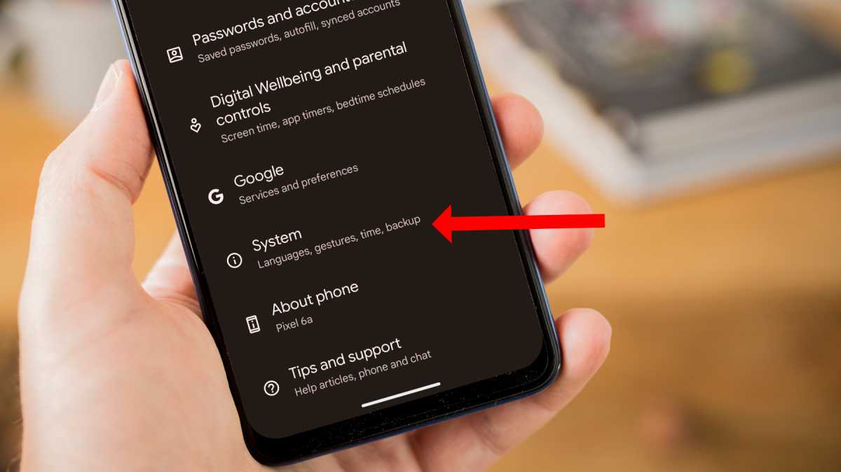 System settings on Android