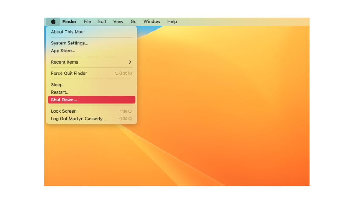 Shutting down a Mac in macOS