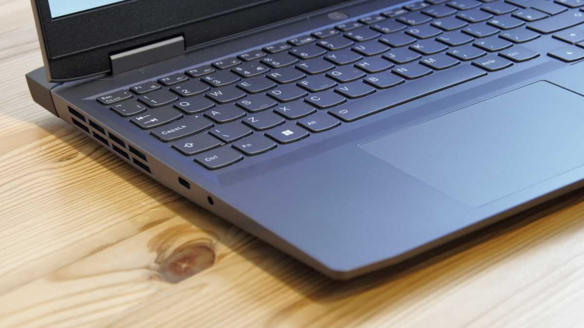 Lenovo LOQ 15 left side keyboard and ports