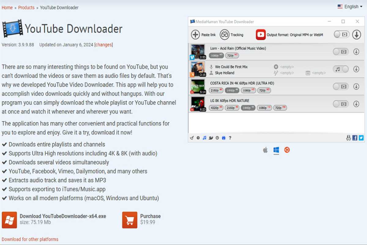 MediaHuman downloader screenshot