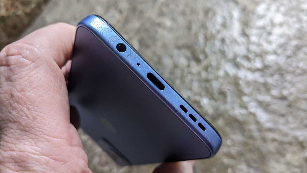 Speaker and ports on Moto G34 5G