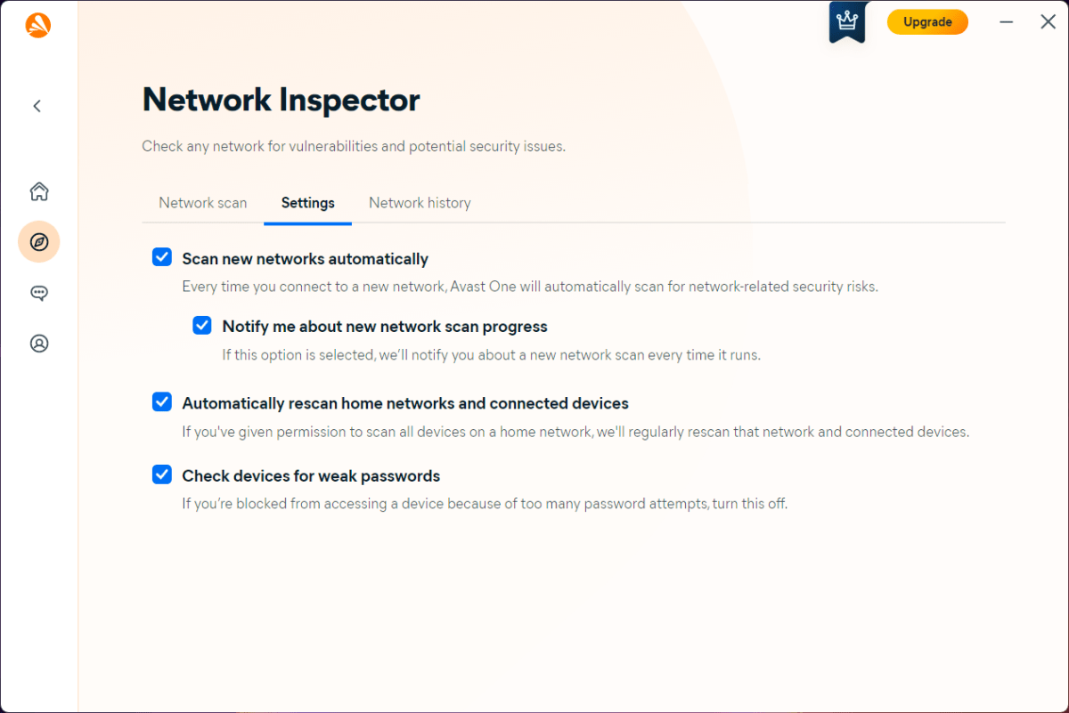 Avast One Network Inspector screen