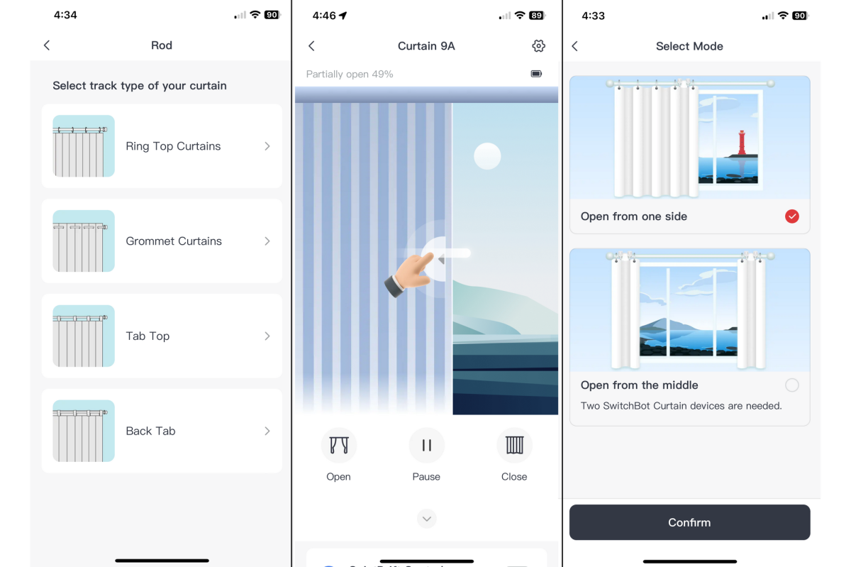 SwitchBot Curtain 3 app screenshots