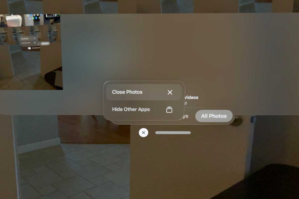 Vision Pro close apps