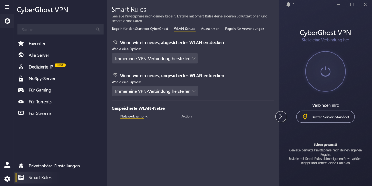 Cyberghost VPN für Windows