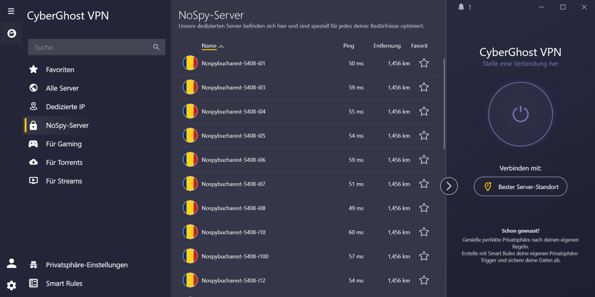 Cyberghost VPN für Windows