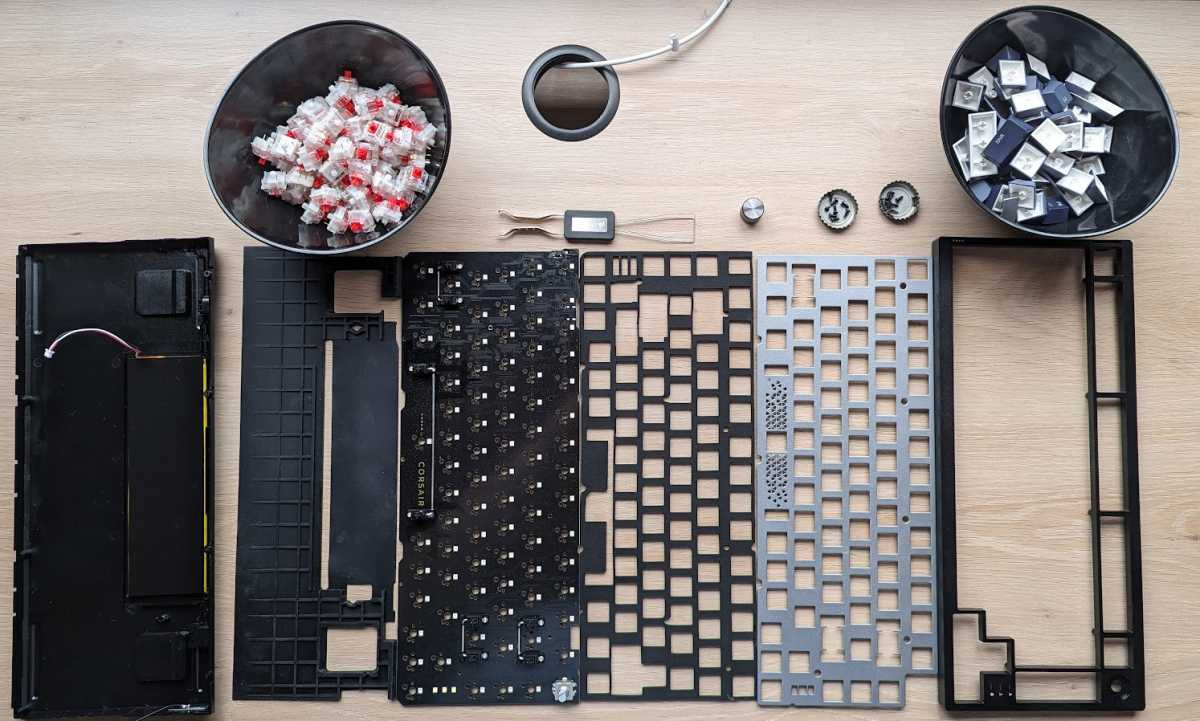 Corsair K65 Plus Wireless disassembled