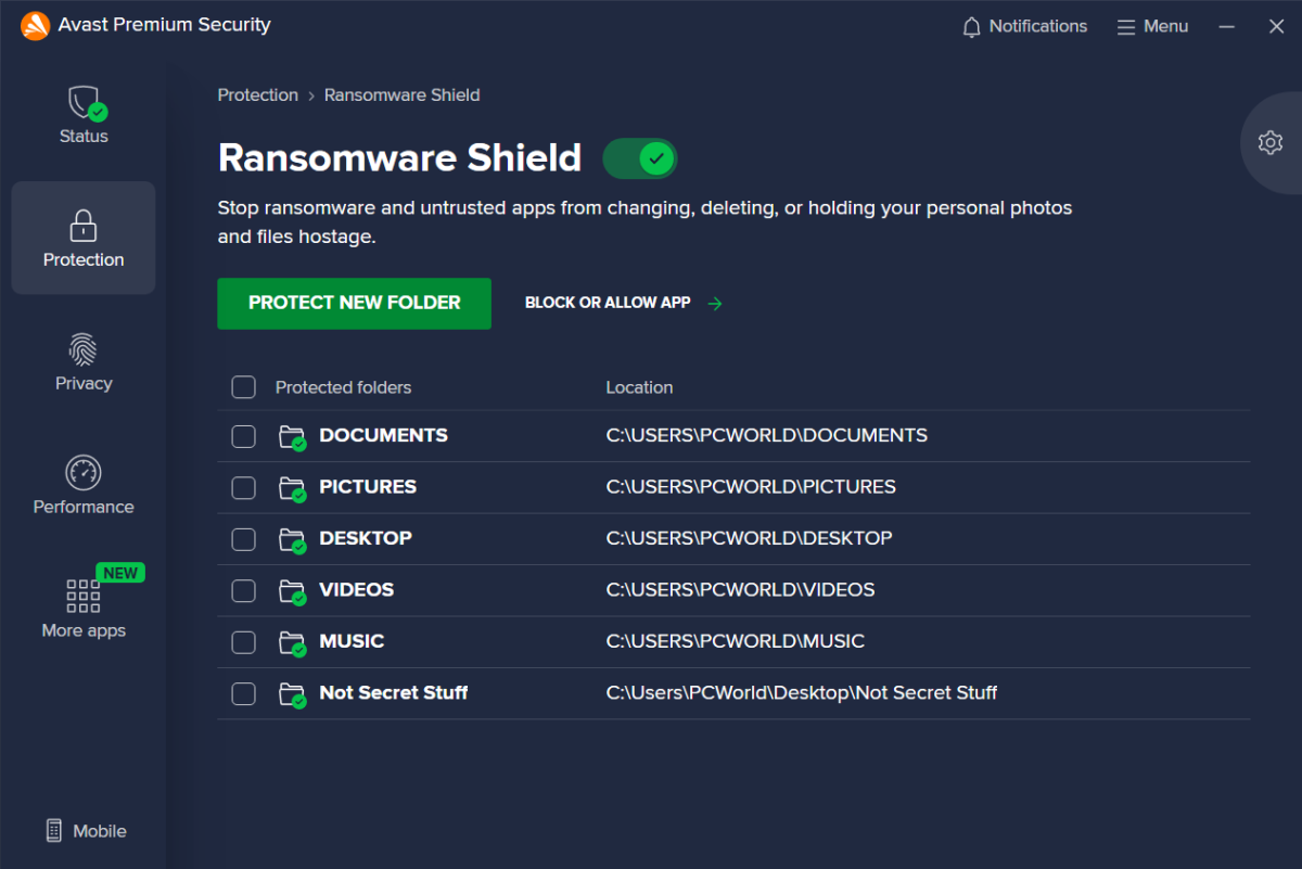 Avast Premium Security Ransomware Shield