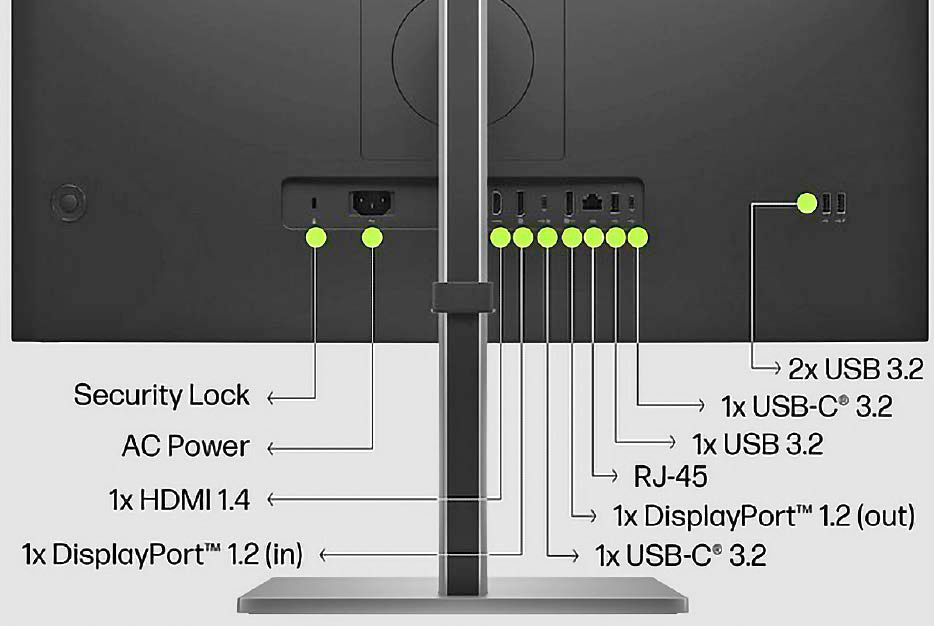 Soll Daisy Chaining per USB-C klappen, muss der Monitor diese Funktion mitbringen. Dazu braucht er einen USB-C-Anschluss mit DP-Alt-Mode sowie eine Displayport-Out-Schnittstelle nach DP-1.2-Standard oder höher.