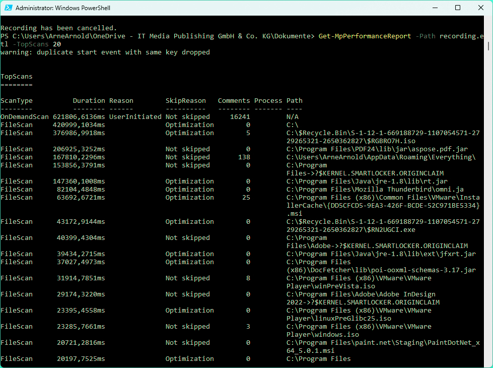 Powershell Protokollauswertung 