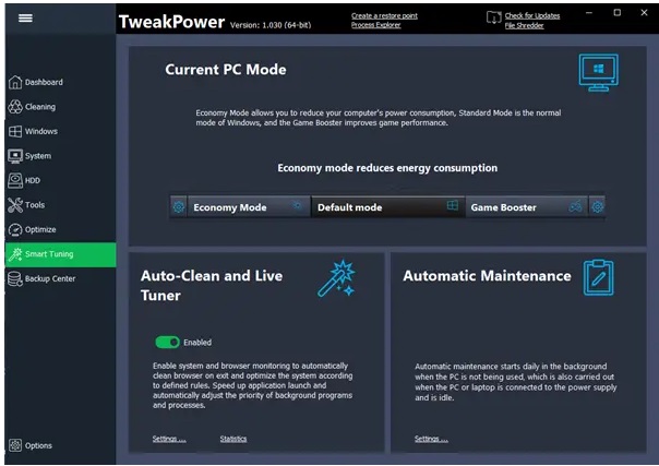 Tweak Power smart tuning