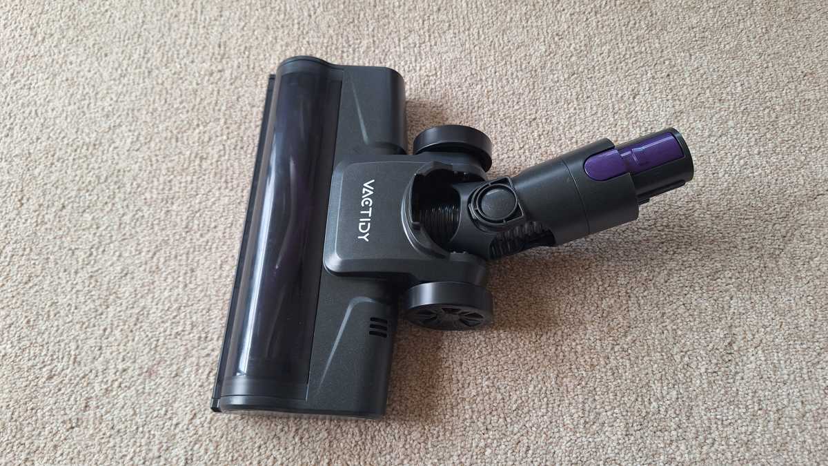 A view of the top of the Vac Tidy Blitz V8 Pro Cordless Vacuum Cleaner head.