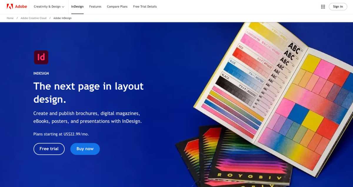 Adobe InDesign free trial
