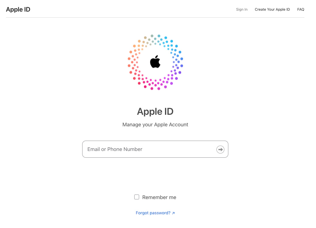 Apple ID forgotten password