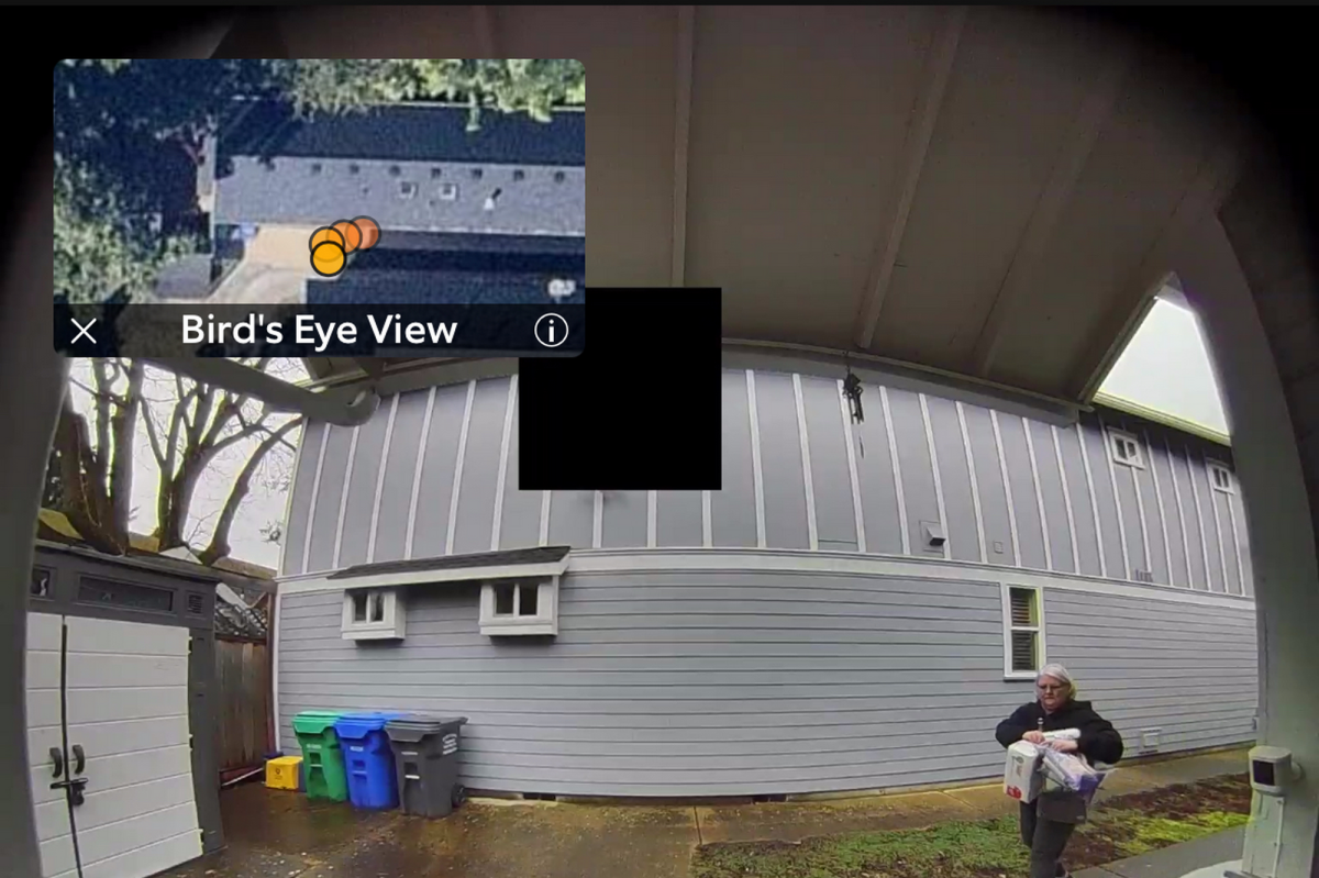 Ring Battery Doorbell Pro bird's eye view detail