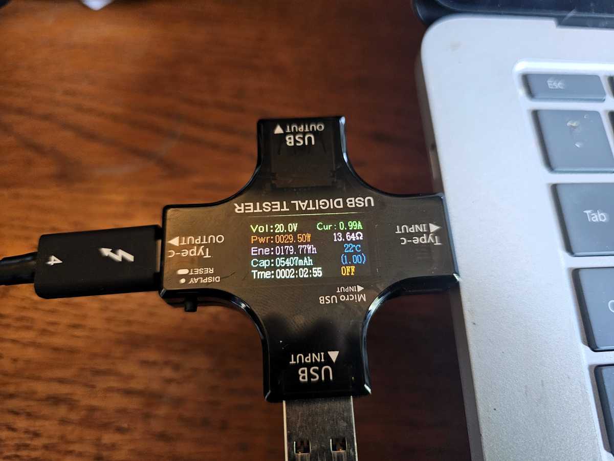 Multímetro USB de prueba de base Thunderbolt