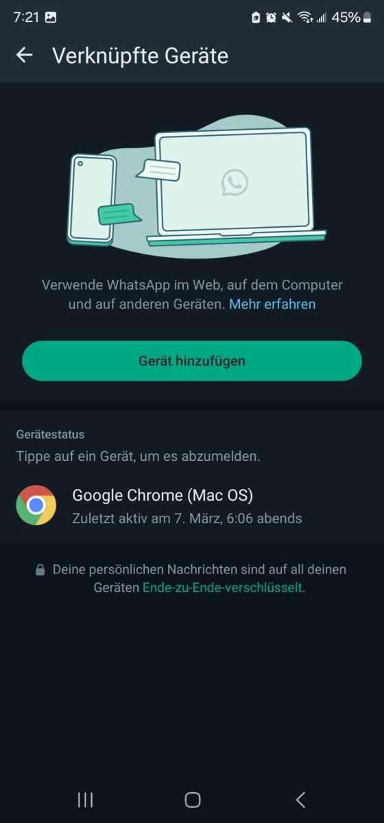 Dispositivos vinculados a WhatsApp