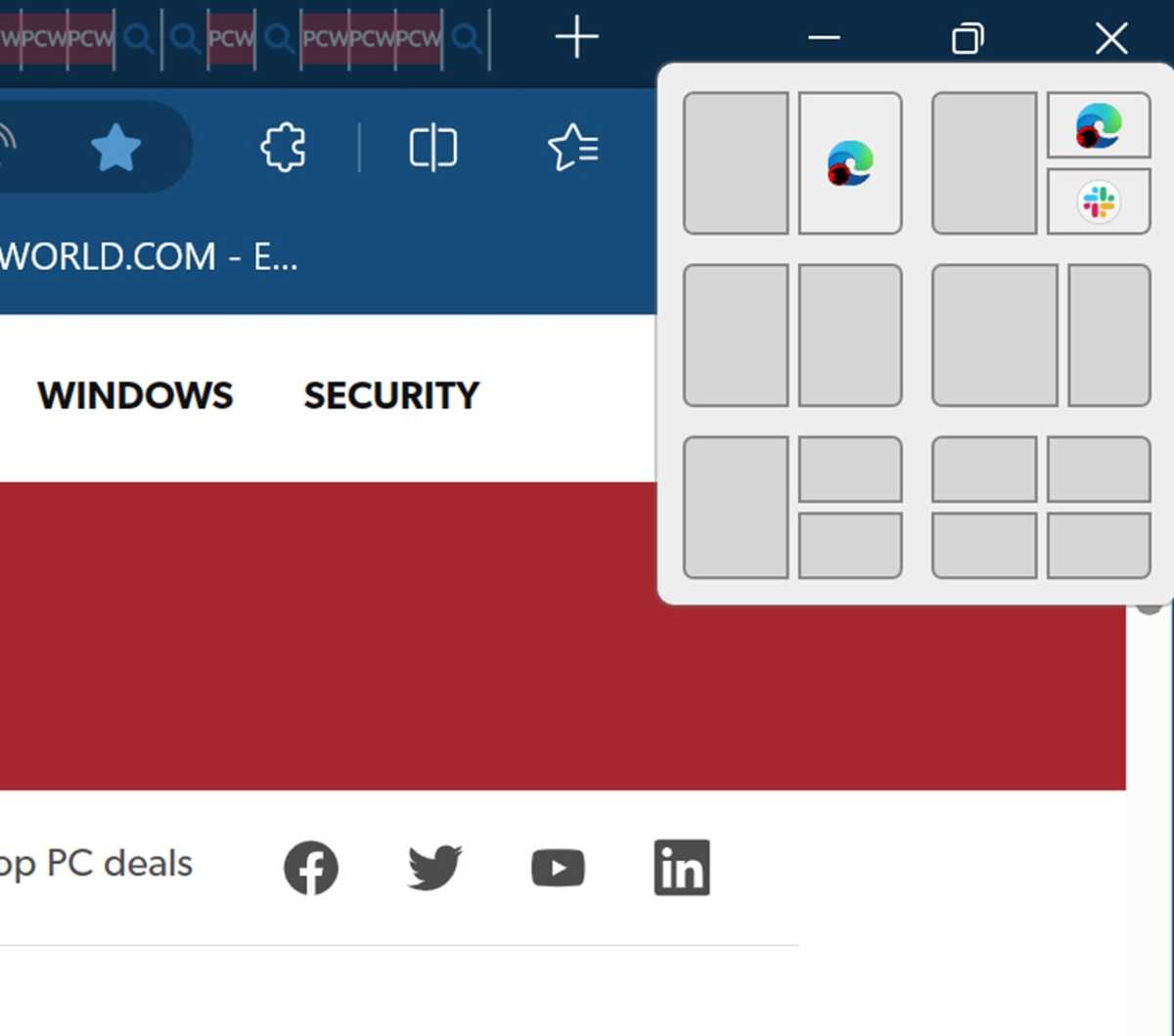 Diseños de grupos instantáneos de Windows 11