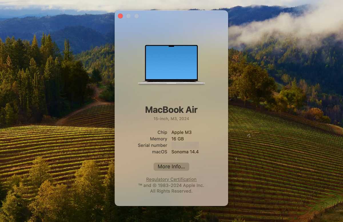 M3 MacBook Air About This Mac
