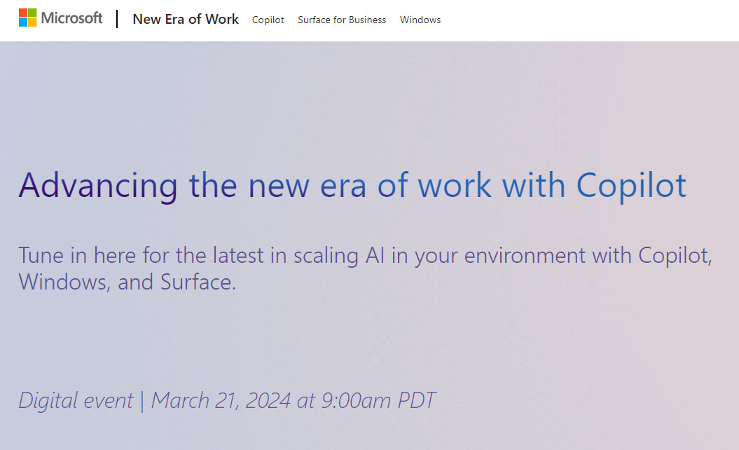 Microsoft event announcement