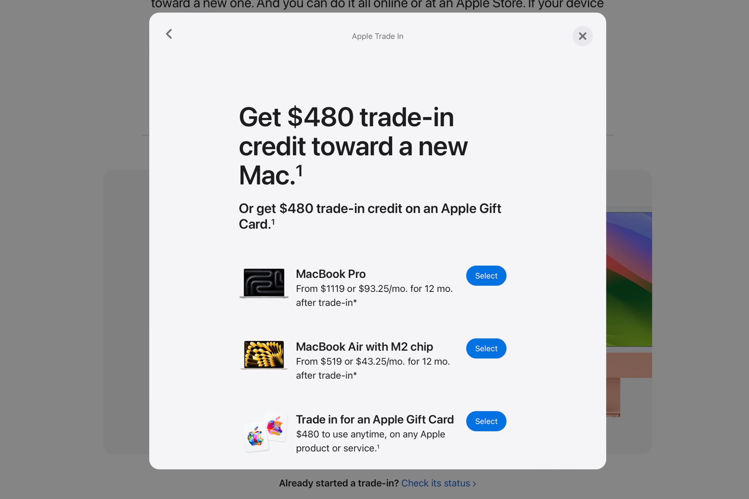 Mac trade-in with Apple