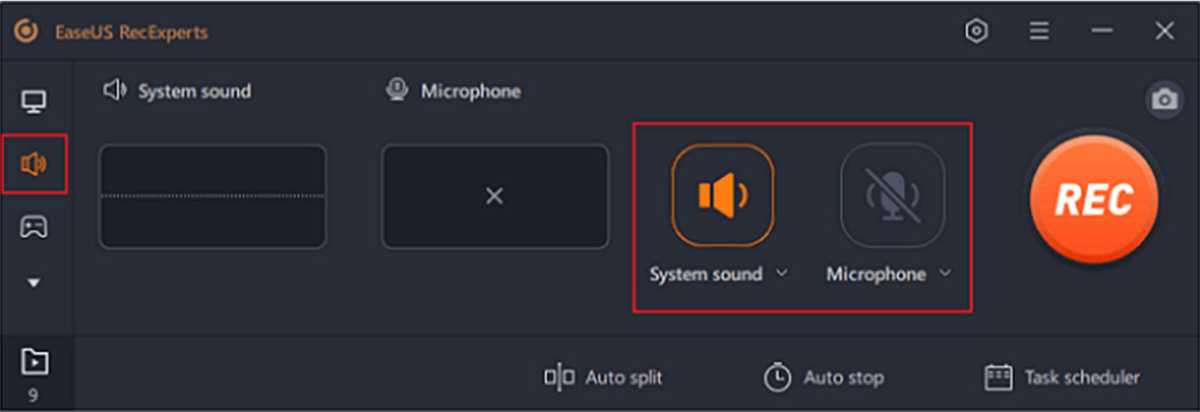 Screen shot of audio recording