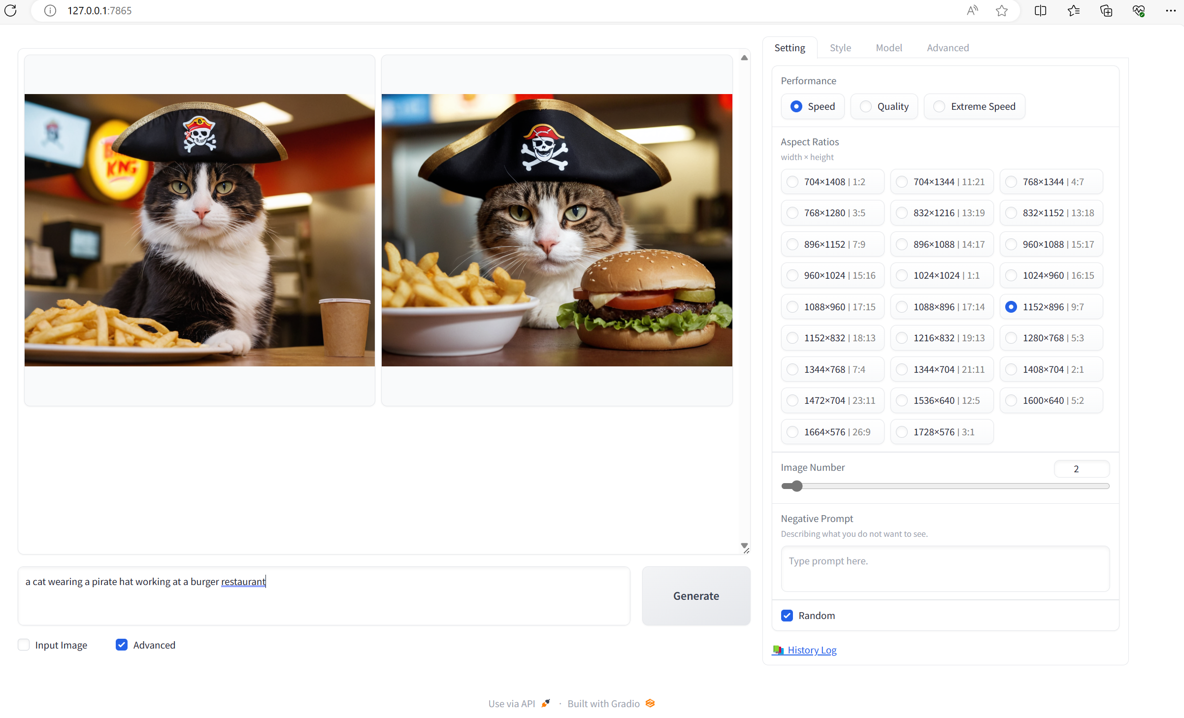 Fooocus ai art sombrero pirata de gato y hamburguesa