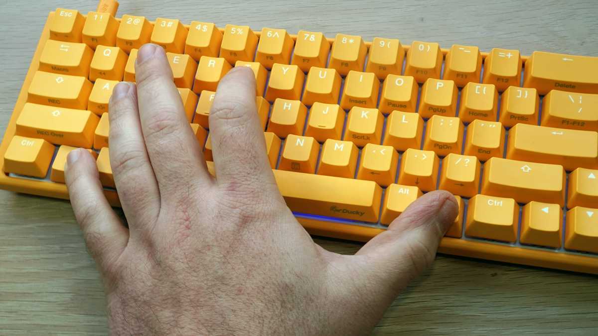 Ducky keyboard with hand