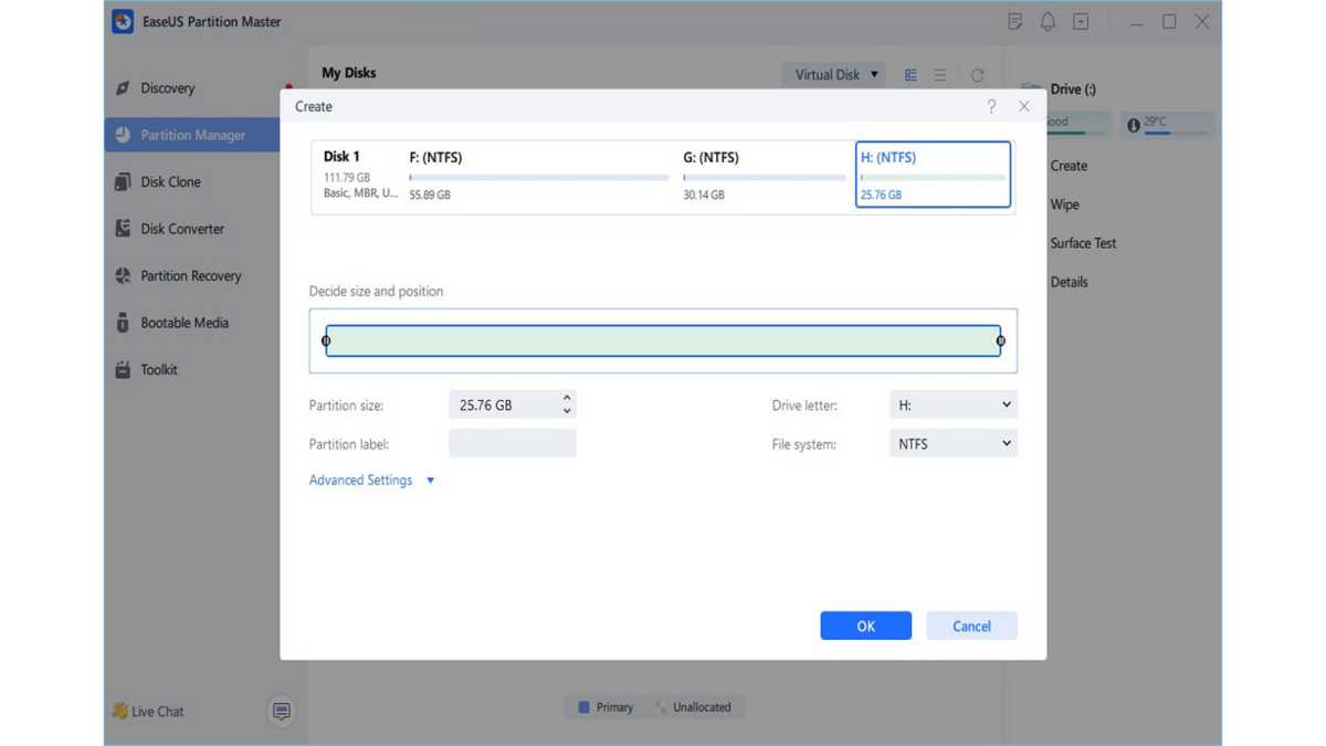 EaseUS partition software