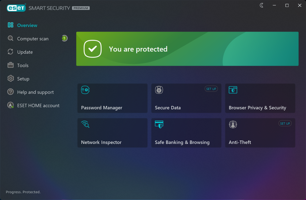 ESET Home Security Premium dashboard (March 2024)