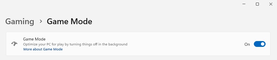 Windows Game Mode