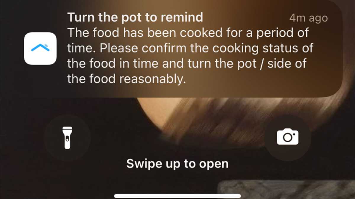 Alert to tell you to shake/turn over your food