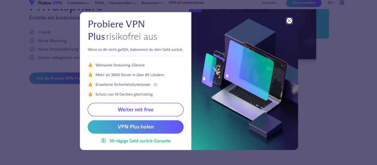 Proton VPN хочет неоднократно добиваться платного тарифа. Но если вы с этим не согласны, то изначально без проблем можете пользоваться тарифом VPN Free.