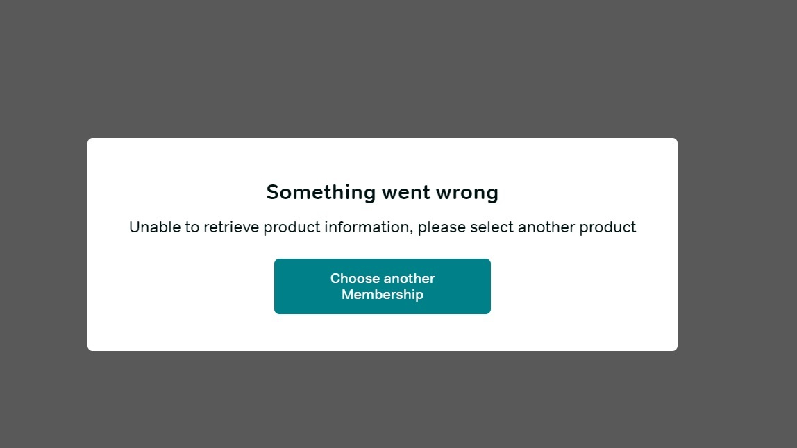 Now a “Something went wrong” pop-up