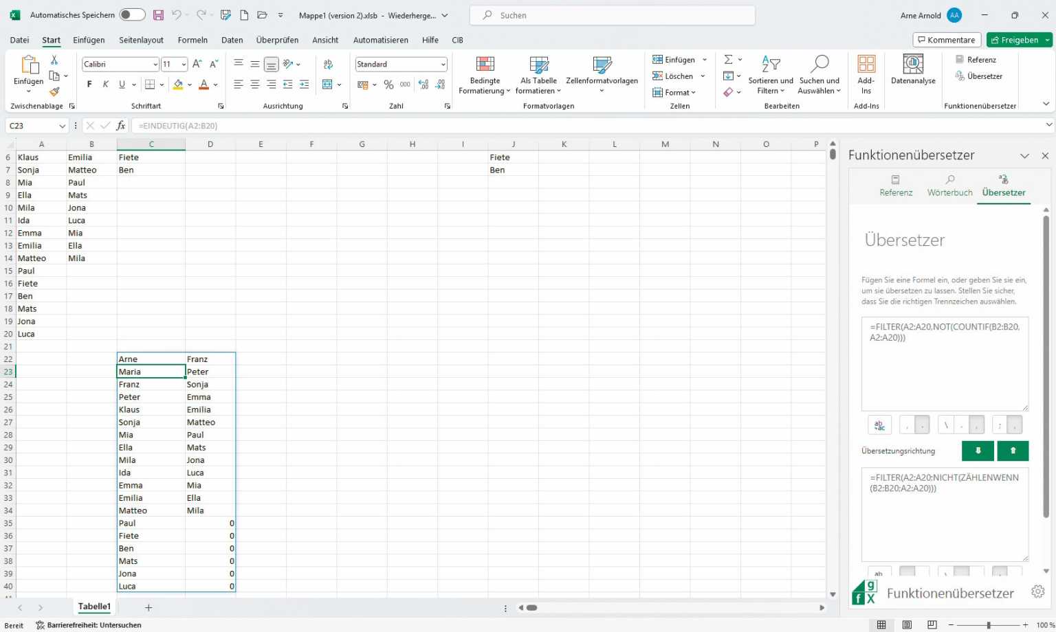 So übersetzen Sie in Excel englische Formeln - PC-WELT