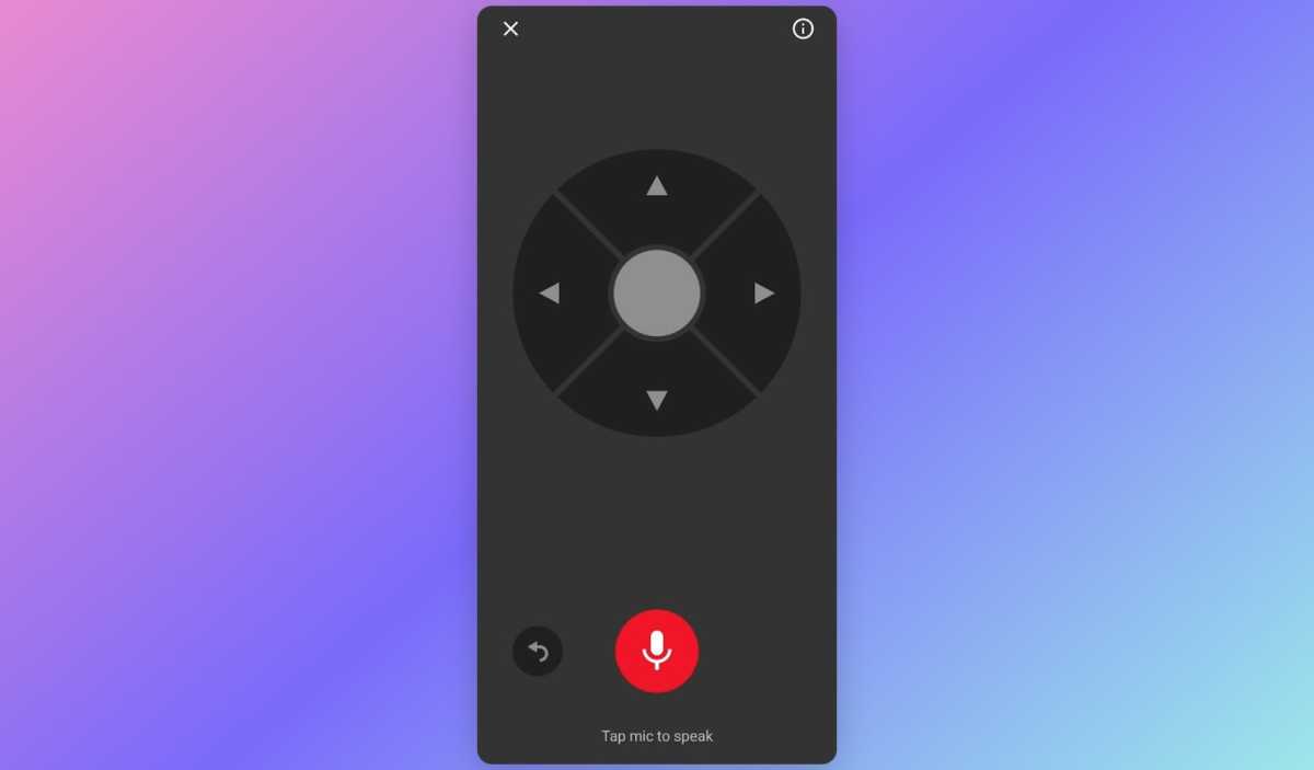 The on-screen remote inside the YouTube app