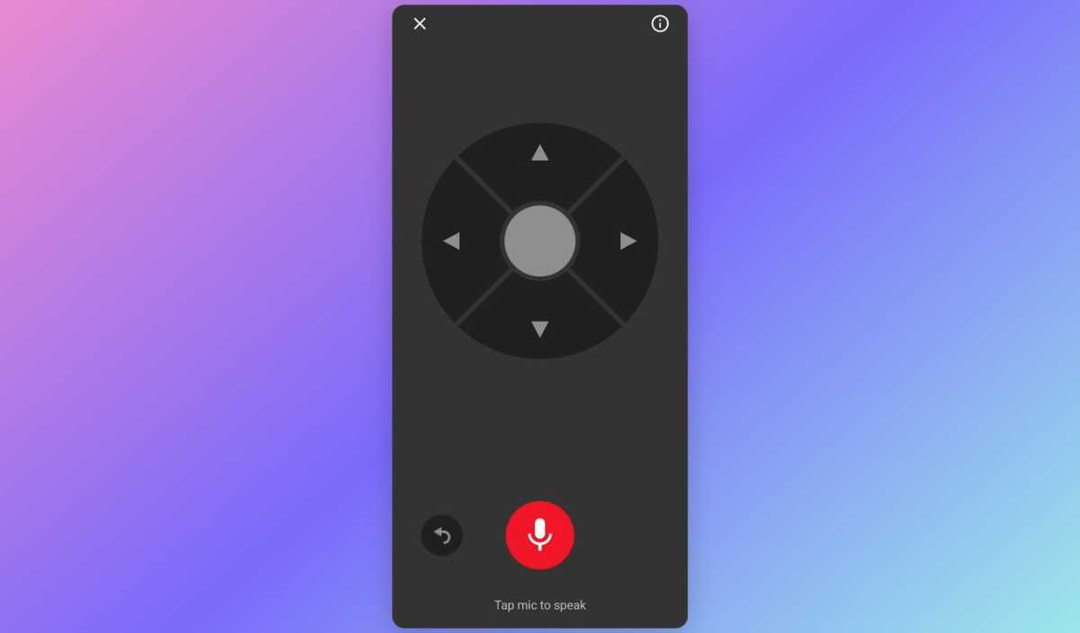 El control remoto en pantalla en la aplicación YouTube