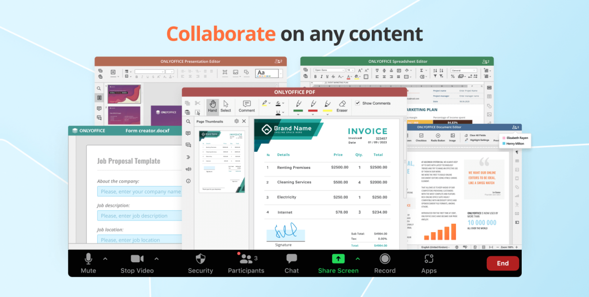 ONLYOFFICE collaboration feature