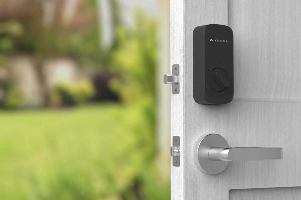 Abode Lock installed on an entry door