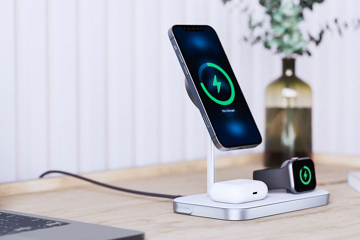 Alogic MagSpeed 3-in-1 Wireless Charging Station – 7.5W budget 3-in-1 magnetic stand 