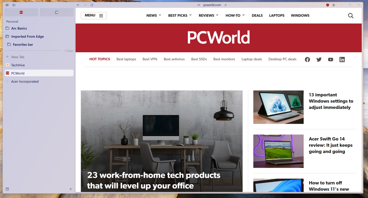 Navegador Arc para Windows PCWorld