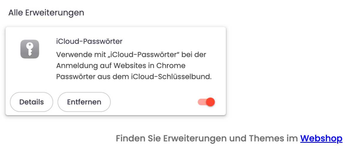 iCloud Erweiterung Chrome