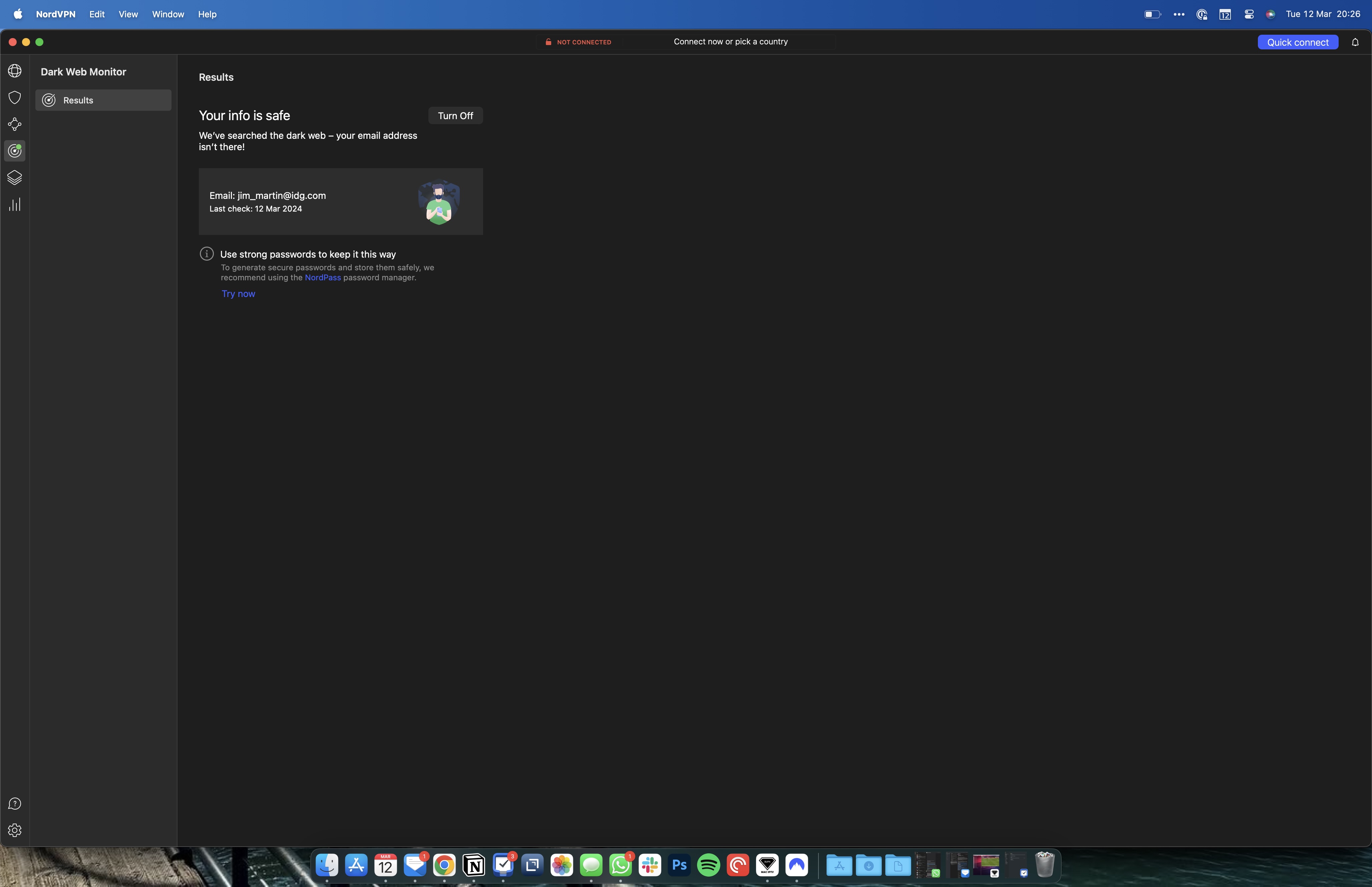 Dark Web Monitor Nord VPN