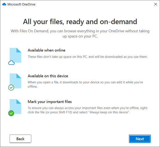 Onedrive setup storage