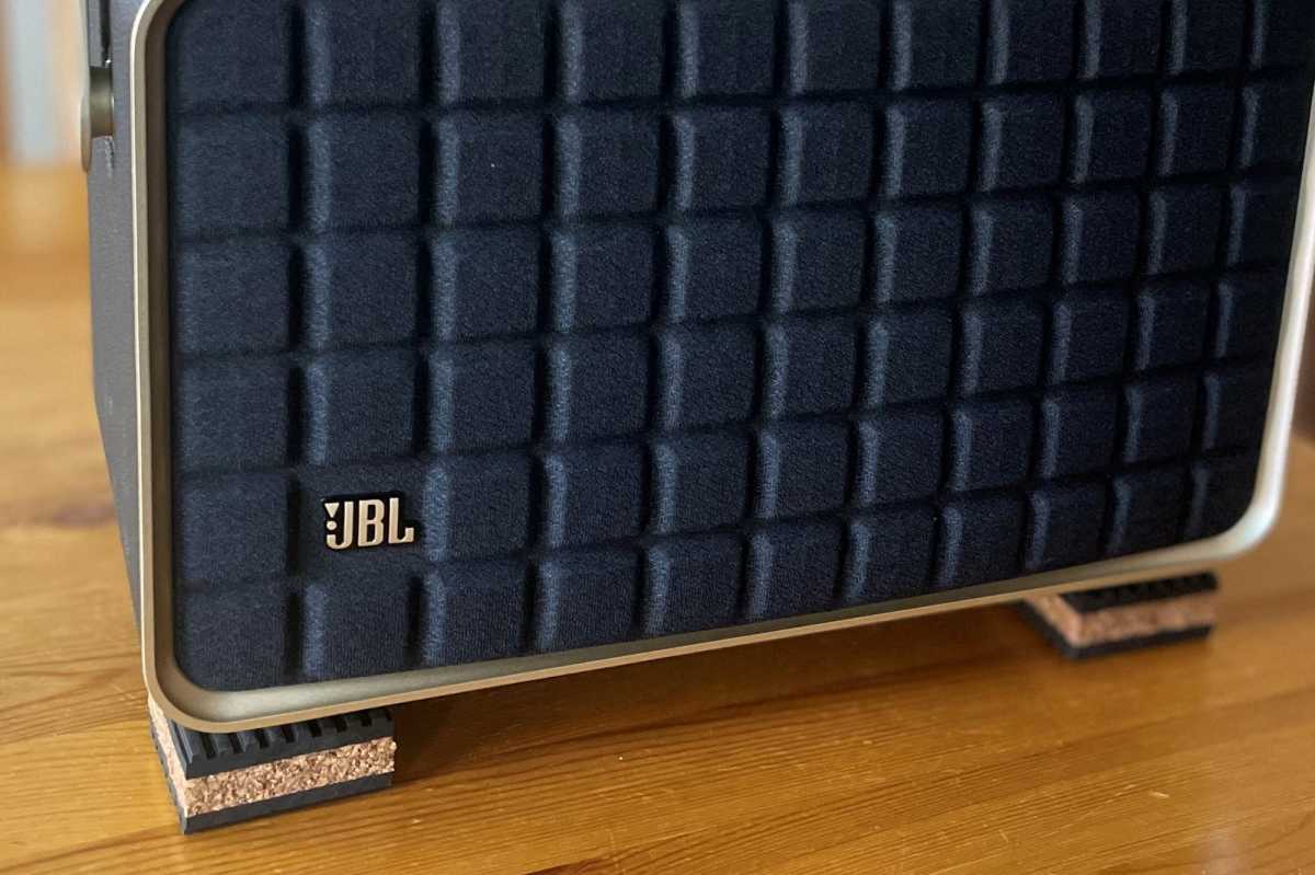 JBL Authentics 300 with Tuneful Cables’ cork-and-rubber pads