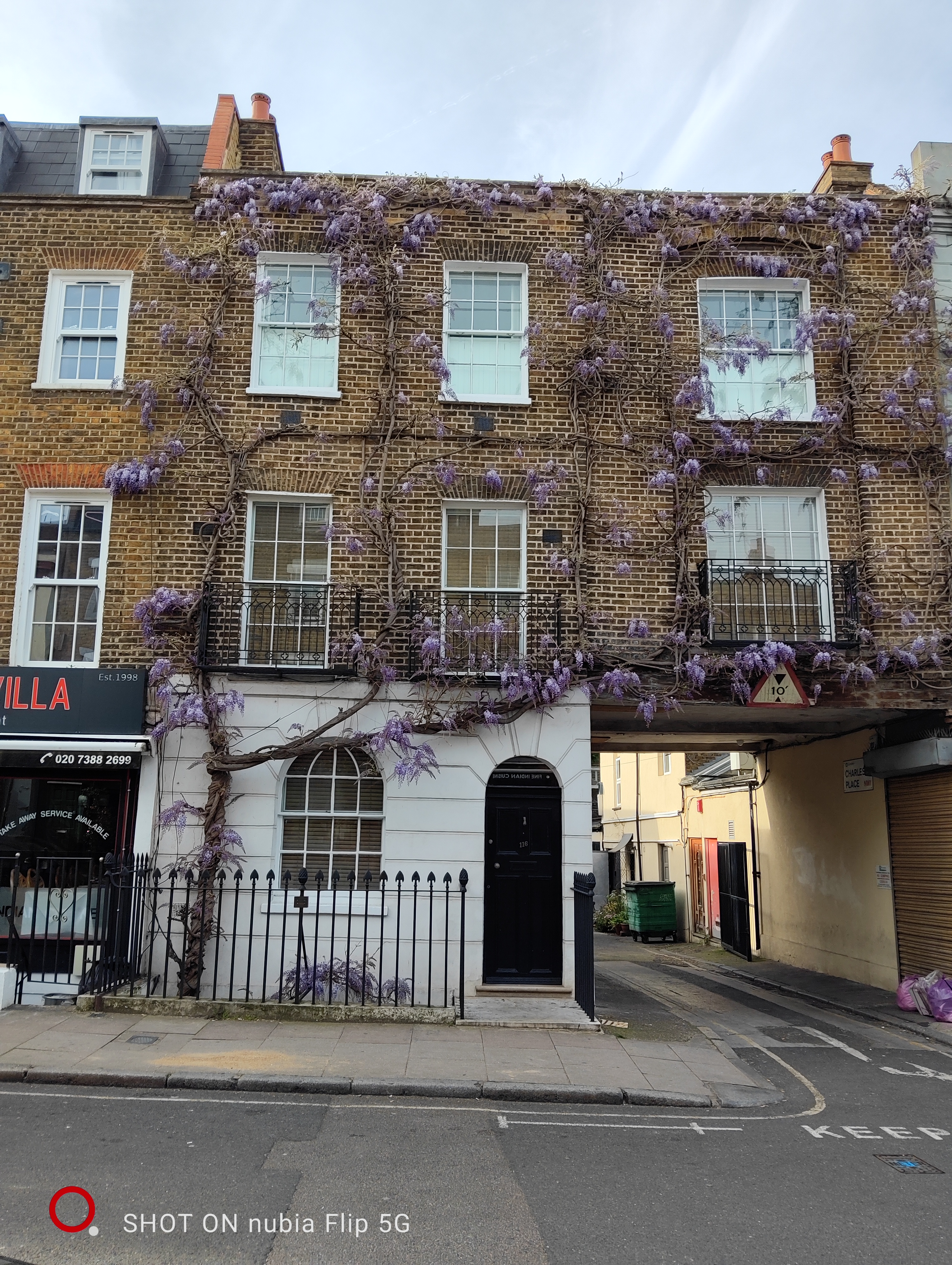 Building with flowers