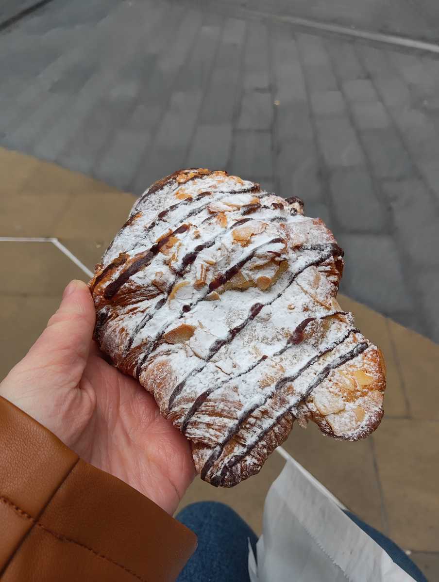 Almond and chocolate croissant