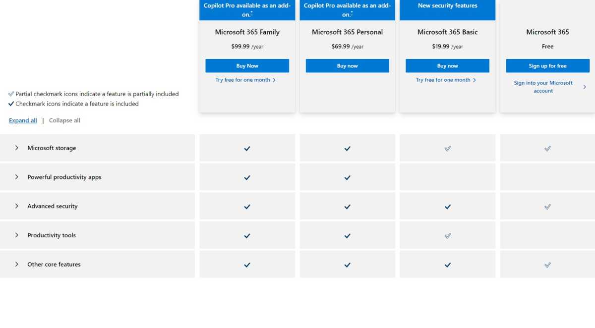 onedrive storage plans