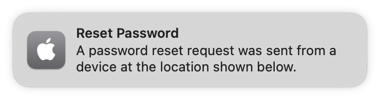 Reset Password prompt on macOS Ventura
